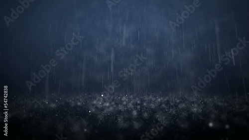 Rain on darkly blue background