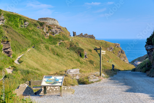 Entrance to Tintagel Castle Cornwall England photo