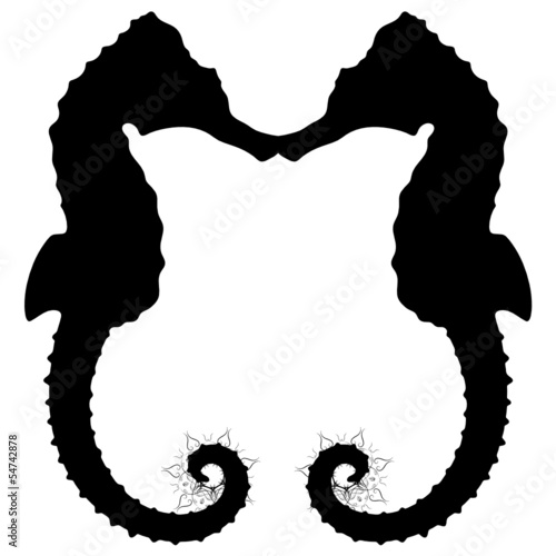 sea horse cartoon vector illustration