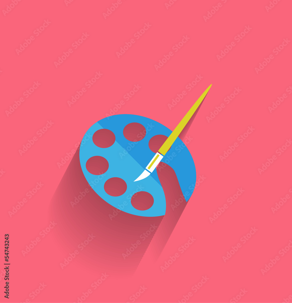 Painting icon concept vector flat design Painting icon concept vector flat design