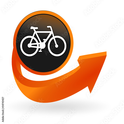 vélo sur web bouton flèche orange