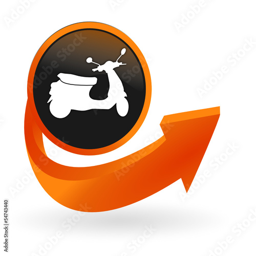 scooter sur web bouton flèche orange