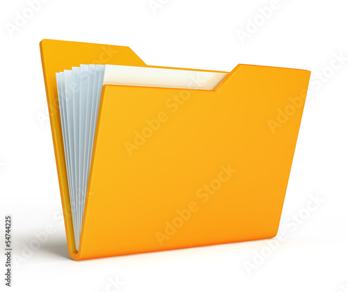 Orange folder. Isolated on white background