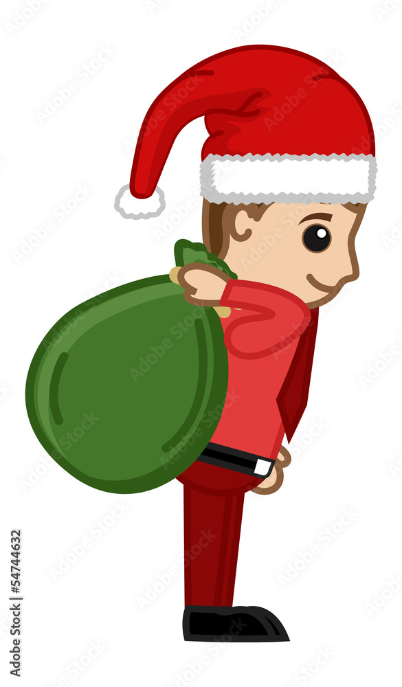 Santa with Gift Sack - Business Cartoon Characters Santa with Gift Sack - Business Cartoon Characters