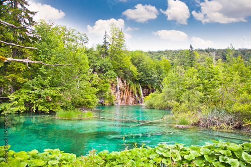 Beautiful waterfalls in "Plitvice lakes" National Park, Croatia.