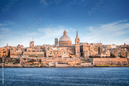 Valletta skyline with the St. Pauls Cathedral