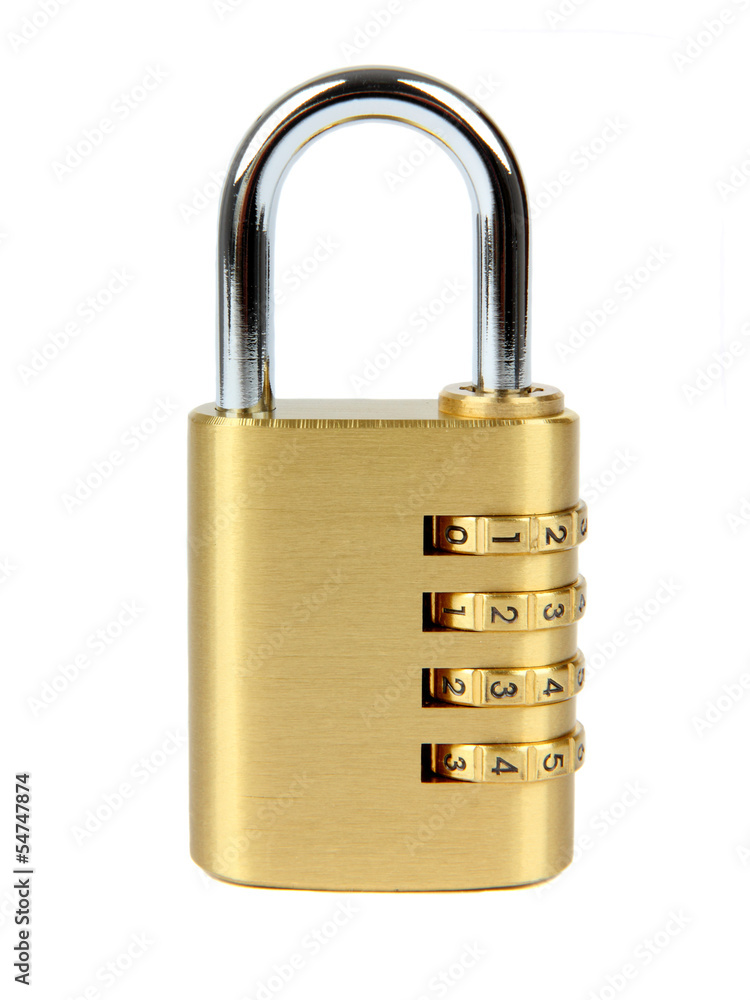 padlock with combination lock,in locked position padlock with combination lock,in locked position