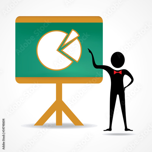 man with business chart-vector illustration