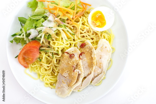 dry noodles with salads