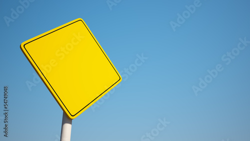 Yellow Blank Sign with Clipping Path