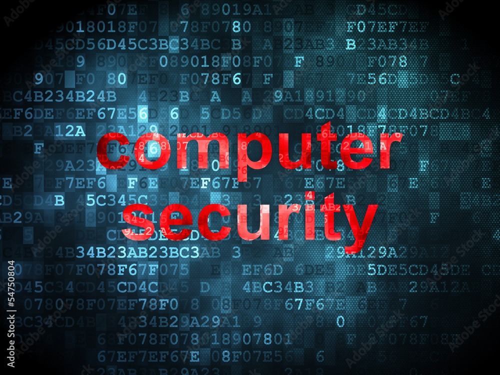 Fototapeta premium Protection concept: Computer Security on digital background