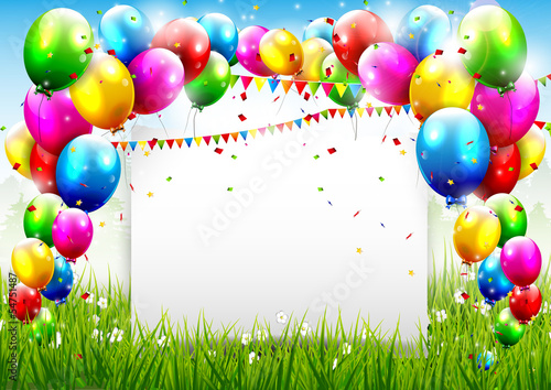 Colorful birthday background with place for text