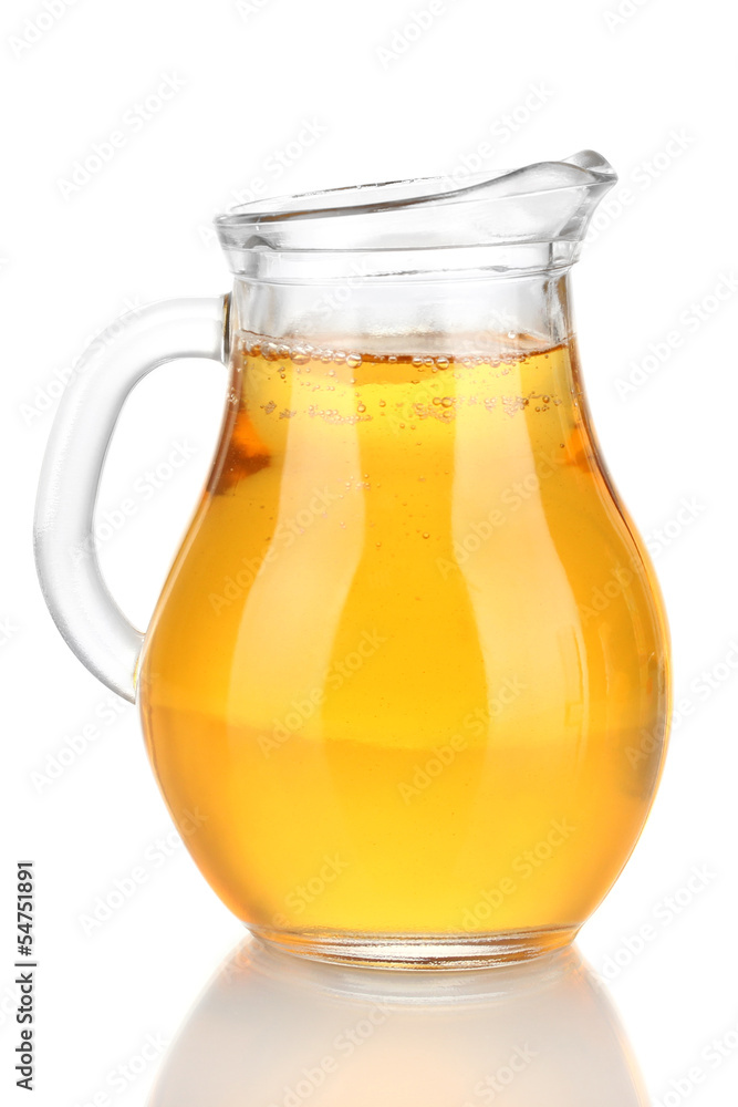 Full jug of apple juice, isolated on white Full jug of apple juice, isolated on white