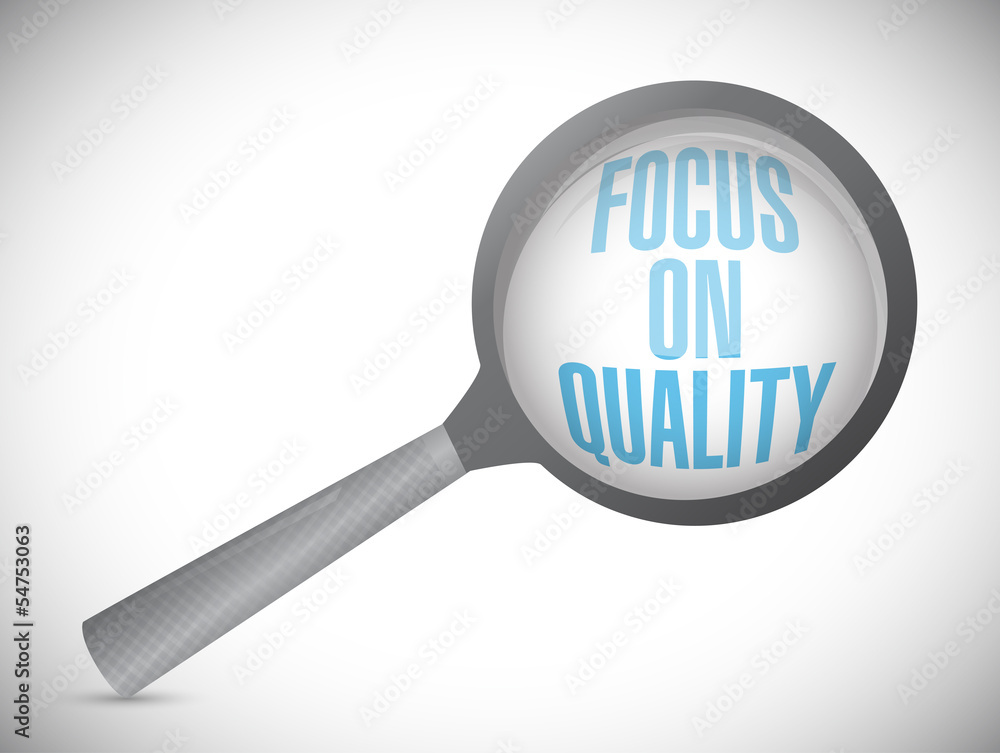focus on quality magnify text illustration focus on quality magnify text illustration
