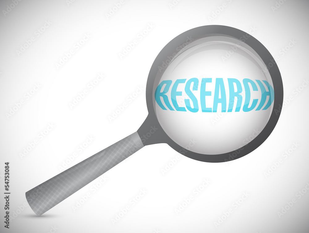 research magnify text illustration design research magnify text illustration design