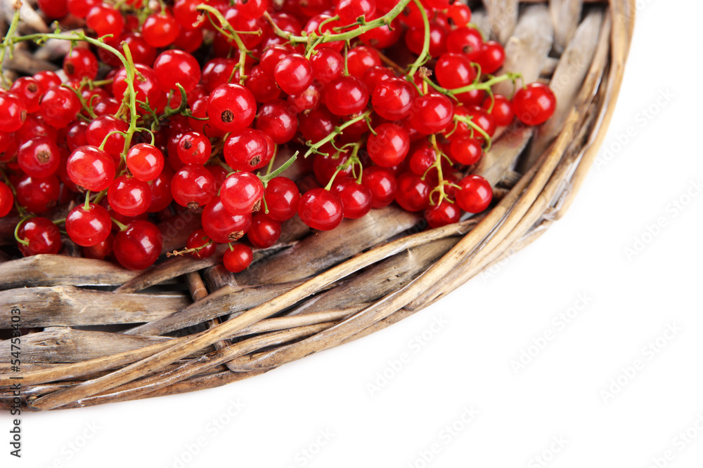 Ripe red currant isolated on white Ripe red currant isolated on white