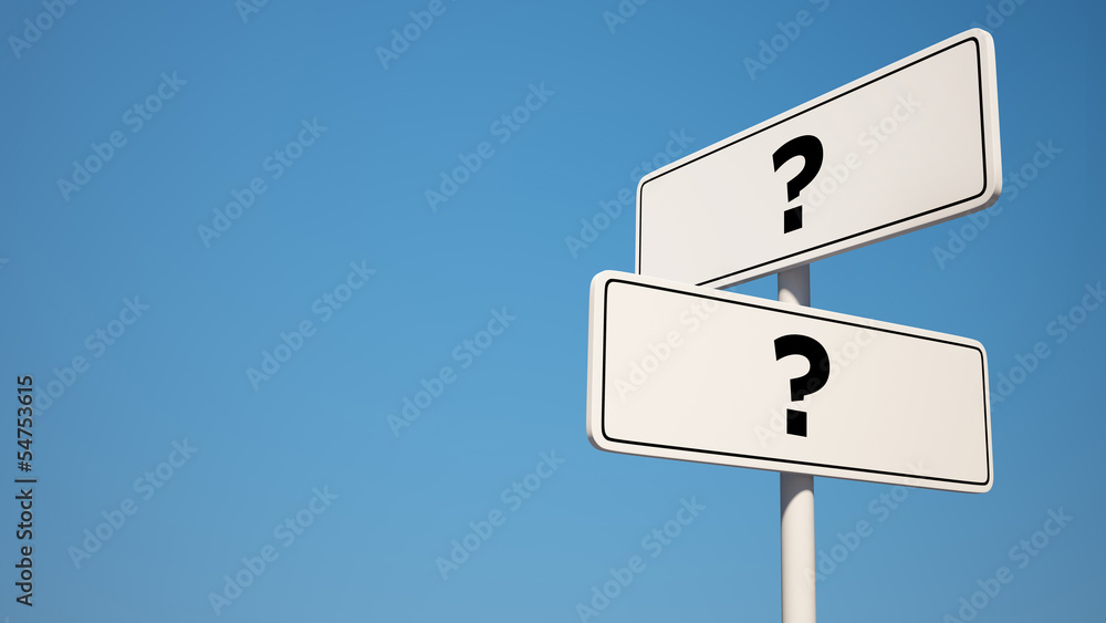 Question Signpost with Clipping Path Question Signpost with Clipping Path