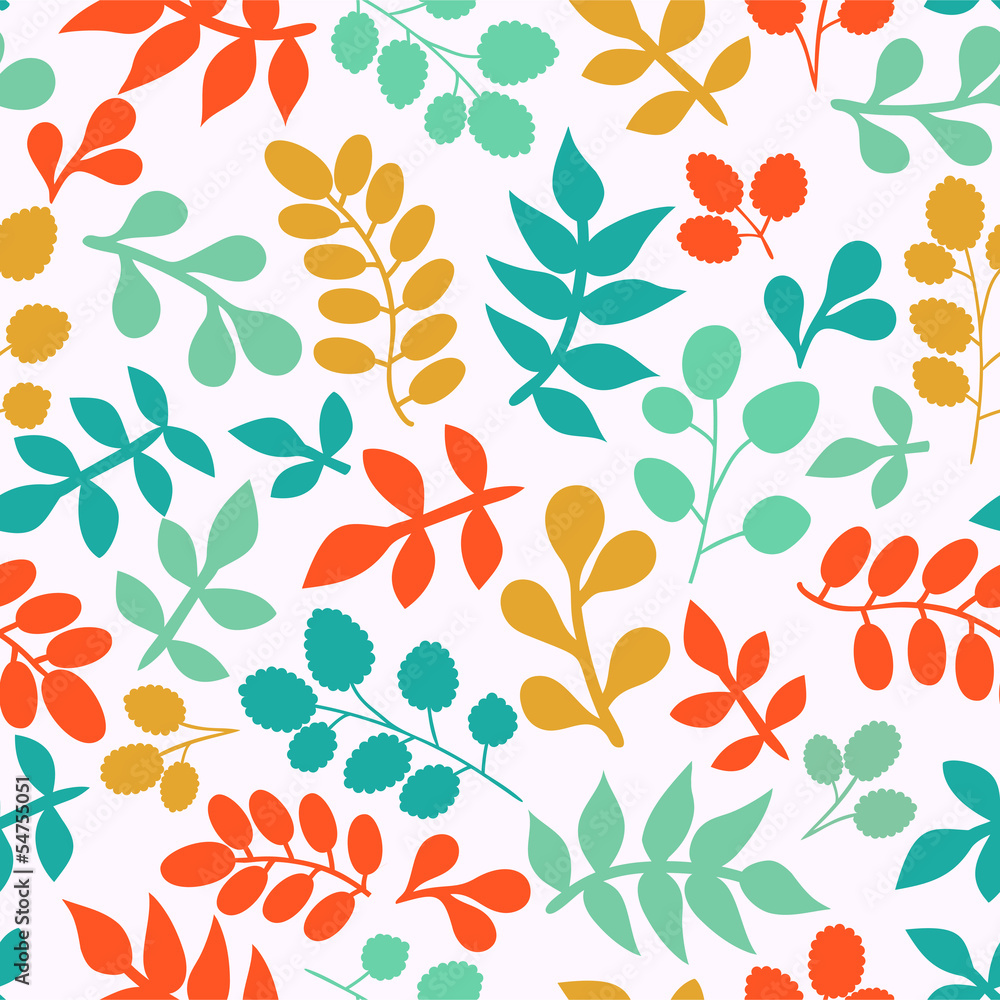 Summer seamless leaf pattern.