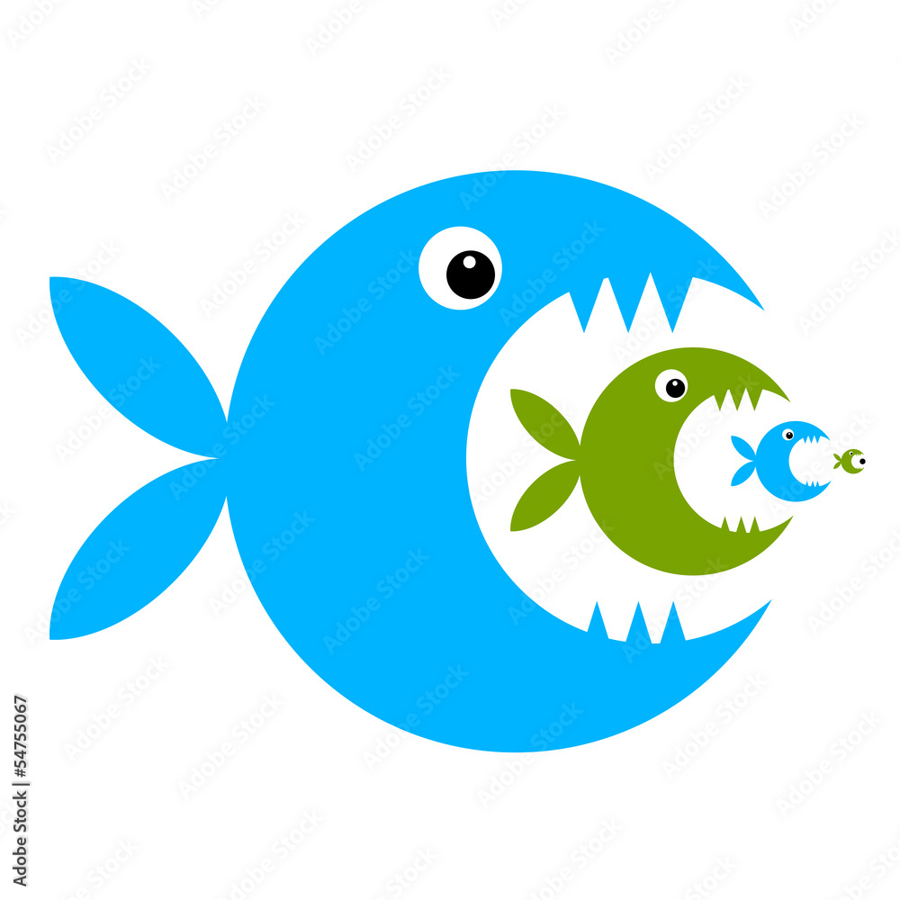 Obraz premium Funny fish cartoon for your design