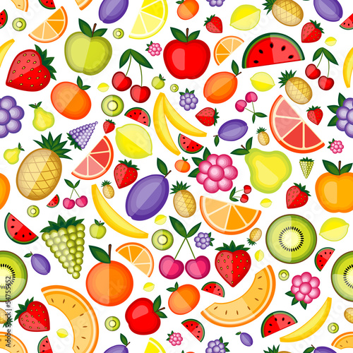 Fototapeta Naklejka Na Ścianę i Meble -  Fruits seamless pattern for your design