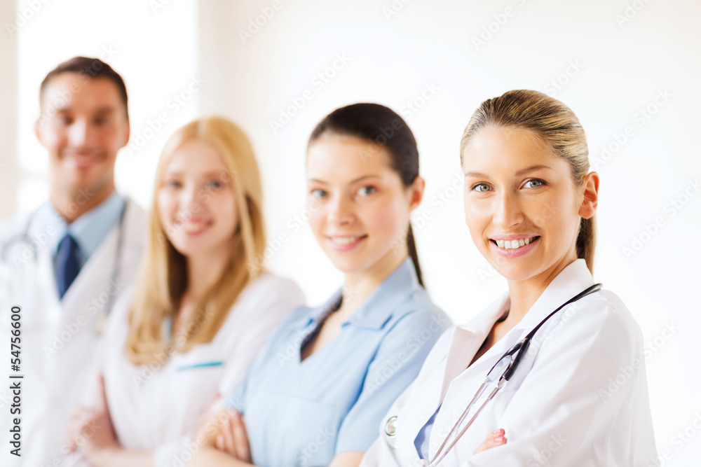 young team or group of doctors