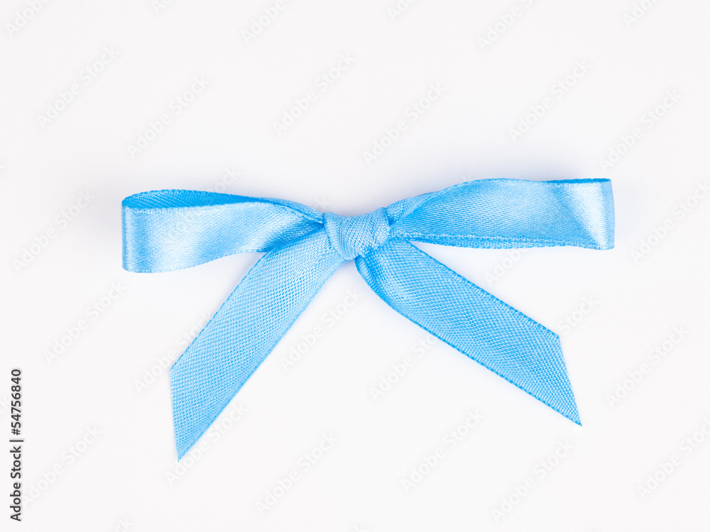 Blue bow with a ribbon isolated on a white backgrounds Blue bow with a ribbon isolated on a white backgrounds