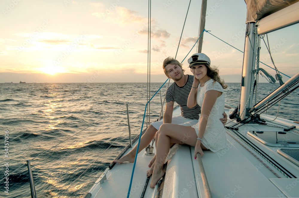 Romantic proposal scene on yacht Romantic proposal scene on yacht