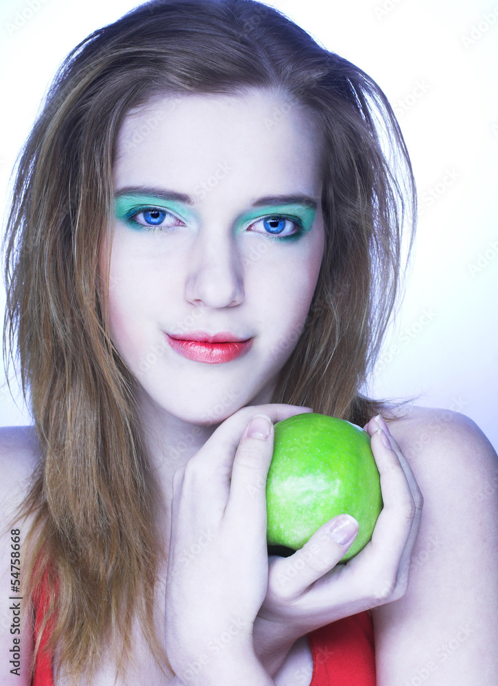 Girl with green apple Girl with green apple