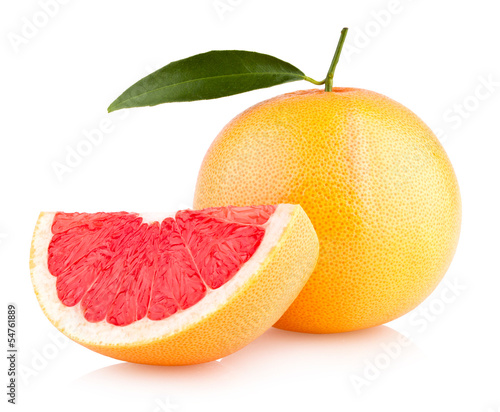 ripe grapefruit isolated on white background