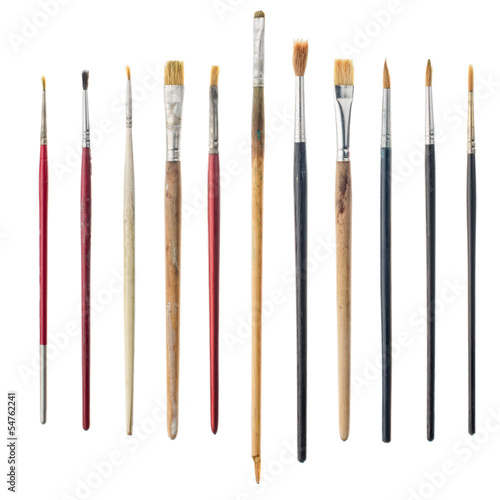Used art brushes