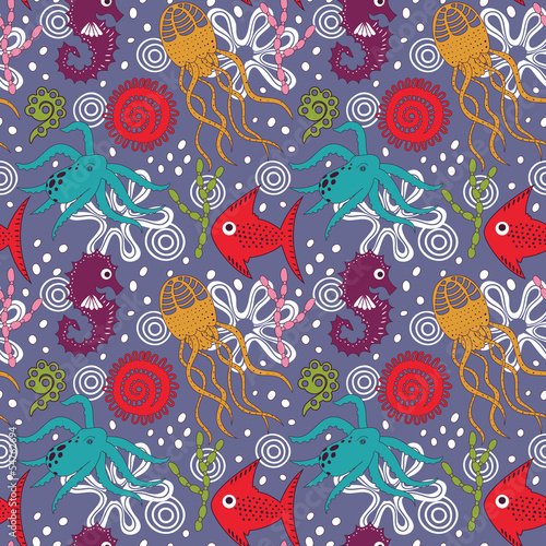 Sea seamless pattern