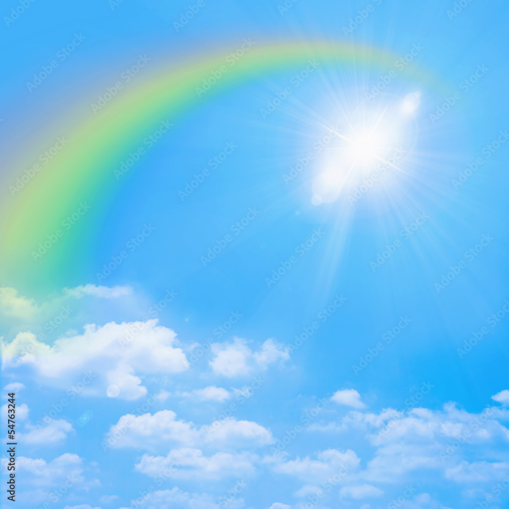 青空の虹と太陽 Stock 写真 Adobe Stock