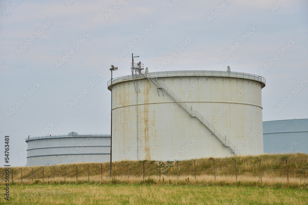 Oil tanks at the Stigsnaes, refinery in Denmark Oil tanks at the Stigsnaes, refinery in Denmark
