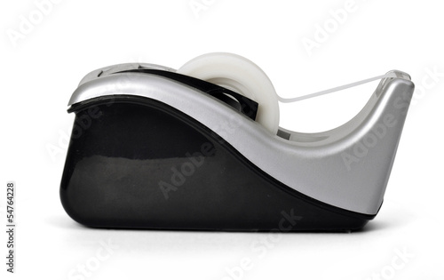 Side view of sticky tape dispenser on white background