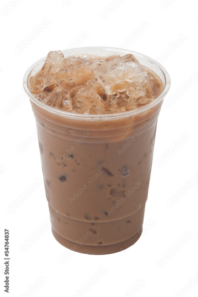 Creamy Iced Coffee Cappucino Isolation On White Creamy Iced Coffee Cappucino Isolation On White