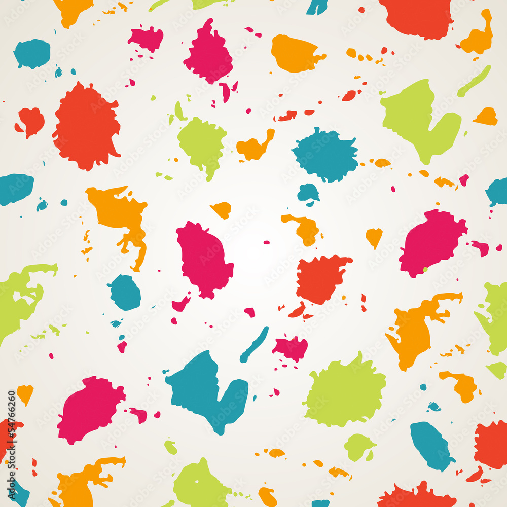Watercolor paint stains seamless pattern.Copy square to the side