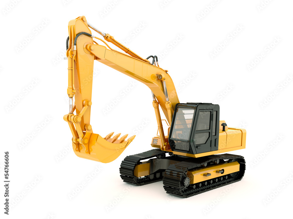 Excavator isolated with light shadow Excavator isolated with light shadow