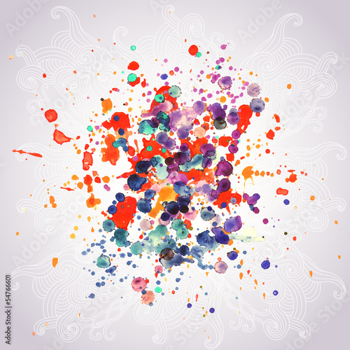 Abstract hand drawn watercolor background,vector illustration, s