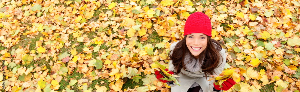 Autumn / fall banner background texture woman Autumn / fall banner background texture woman