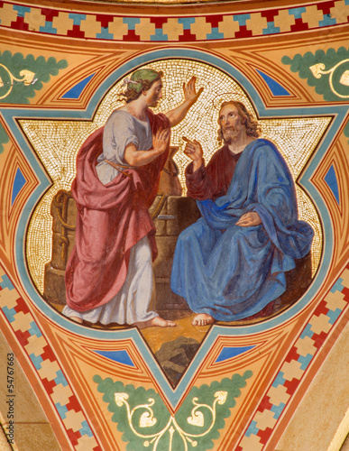 Vienna - Fresco of Jesus and Samaritans at well