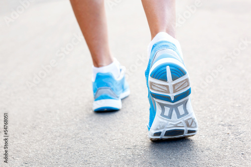 Closeup of runners shoe - running concept