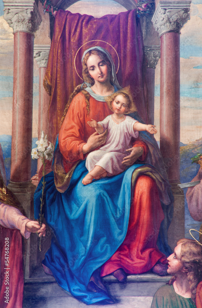 Naklejka premium Wiedeń - fragment fresku „Madonna wiedeńska”