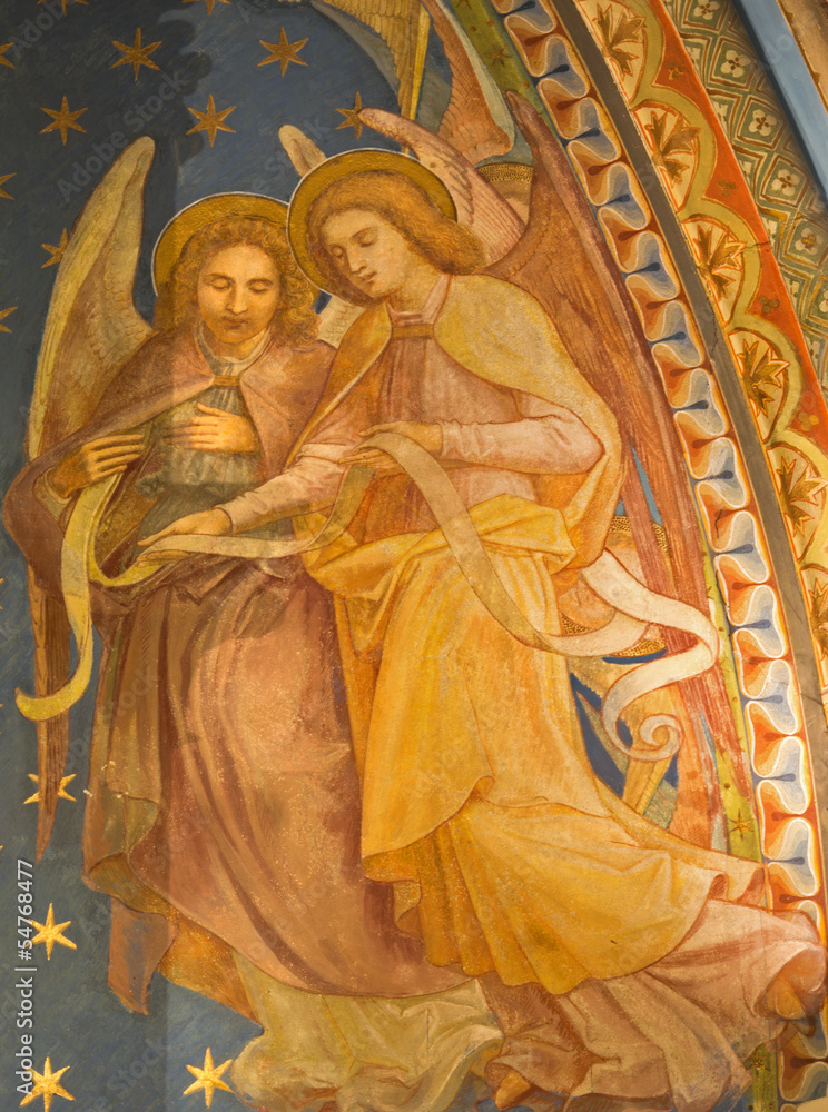Vienna - Fresco of angels in Klosterneuburg monastery church