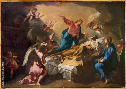 Bergamo - Death of st. Joseph paint from Dom