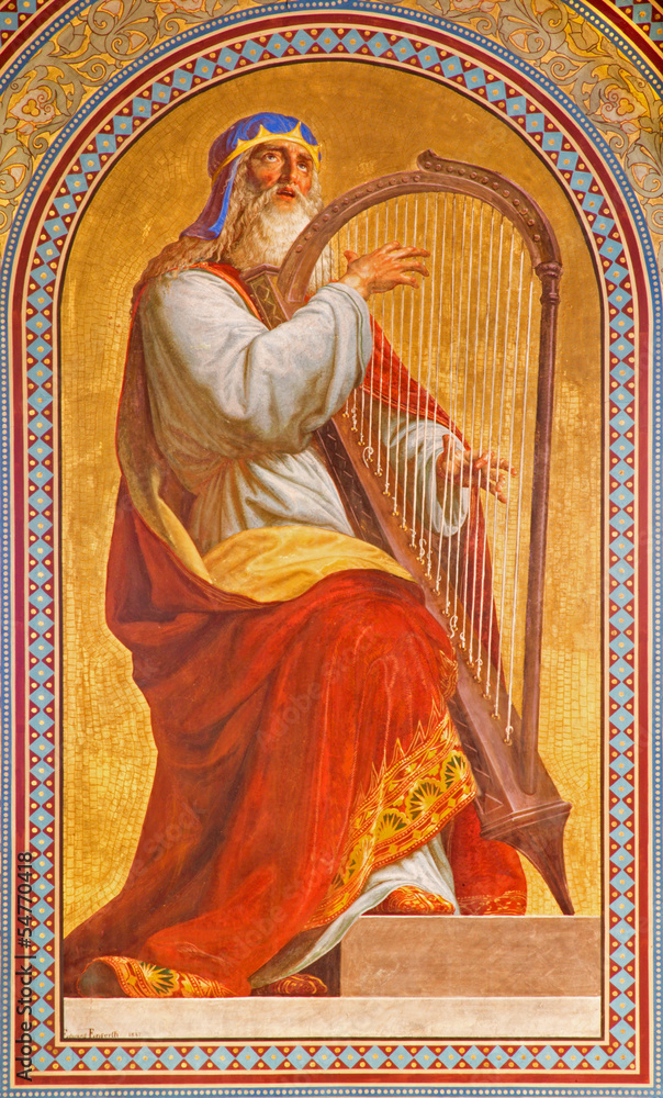 Obraz premium Vienna - Fresco of Moses in Altlerchenfelder church