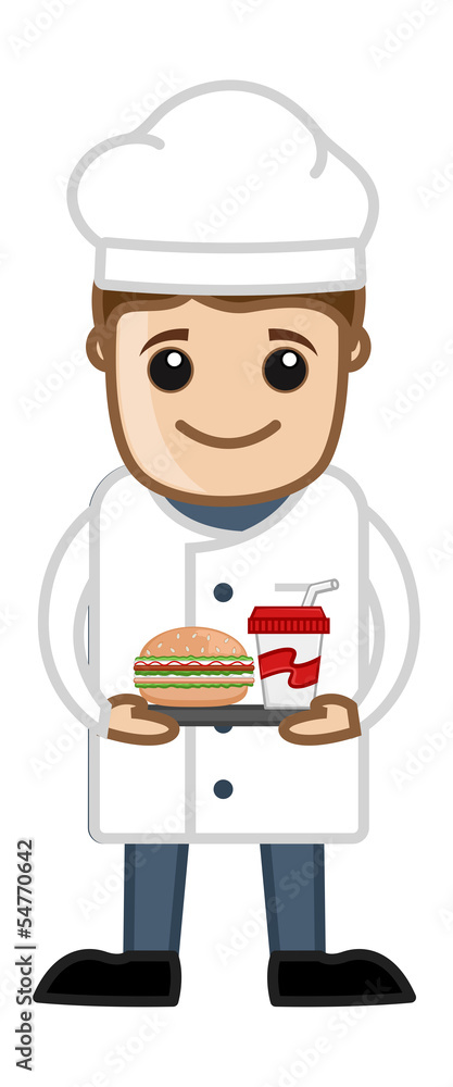 Chef Prepared Food - Cartoon Business Vector Character Chef Prepared Food - Cartoon Business Vector Character