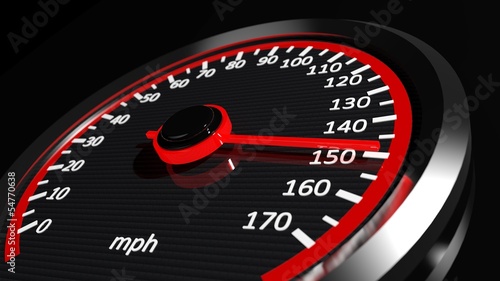 Tableau sur toile Speedometer with moving arrow