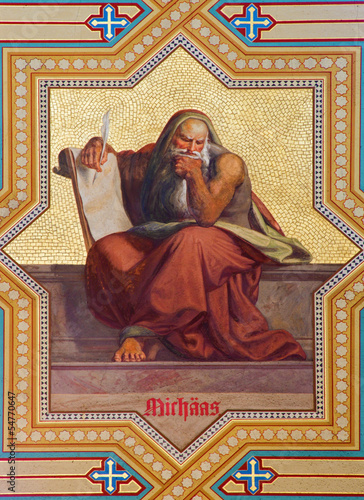 Vienna - Fresco of prophet Micah in Altlerchenfelder