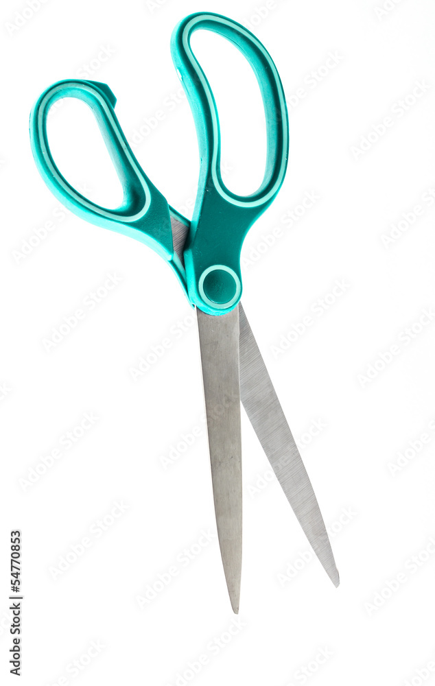 Purple scissors isolated on a white background Purple scissors isolated on a white background
