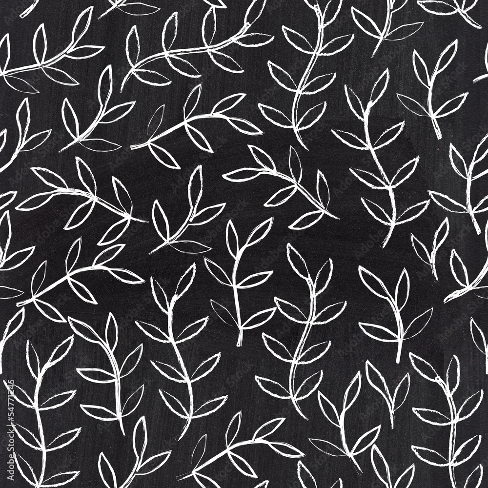 Chalkboard seamless leaf pattern. Copy that square to the side,y Chalkboard seamless leaf pattern. Copy that square to the side,y